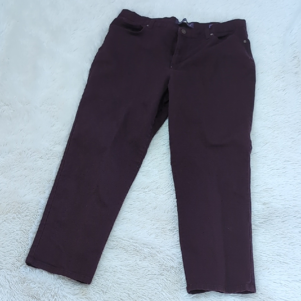 Gloria Vanderbilt Burgundy Plum Stretch Jeans Pants 18 18S